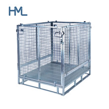 Galvanized Warehouse Portable Collapsible Pet Preforms Industrial Wire Metal Cage